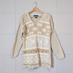 Vintage 90s chunky knit textured sweater dress